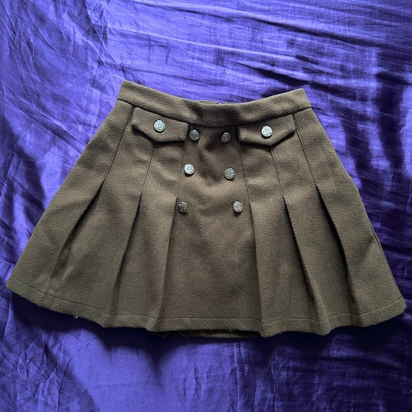 Mi Yier (Boutique) Brown Pleated Skirt With Built In Shorts - Picture 1 of 4